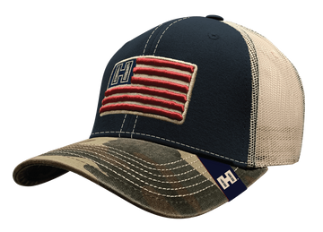 Horizon Design Hornady H Flag Trucker Hat Navy/Camo Cotton/Polyester OSFA