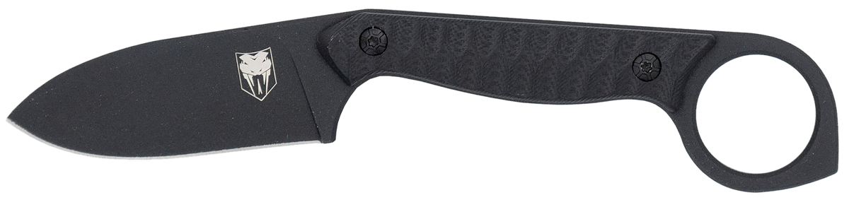 CobraTec Knives Wolfteeth EDC 2.75" Folding Drop Point Plain 14C28N Steel - Black G10 Handle