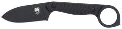 CobraTec Knives Wolfteeth EDC 2.75" Folding Drop Point Plain 14C28N Steel - Black G10 Handle
