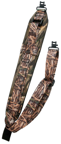 Outdoor Connection Super Sling 1" Padded Mossy Oak Shadow Grass Nylon Talon QD Swivel - Adjustable Rifle/Shotgun