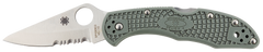 Spyderco Delica 4 Lightweight 2.88" VG-10 Drop Point Part Serrated Foliage Green FRN Folding Knife