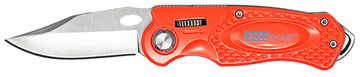AccuSharp 709C Sport 3" Folding Plain Stainless Steel Blade Blaze Orange Anodized Aluminum Handle