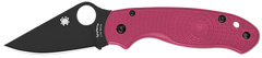 Spyderco Para 3 Lightweight 2.93" BD1N Black DLC Plain Edge Pink FRN Folding Knife - Breast Cancer Edition