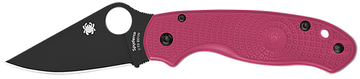 Spyderco Para 3 Lightweight 2.93" BD1N Black DLC Plain Edge Pink FRN Folding Knife - Breast Cancer Edition