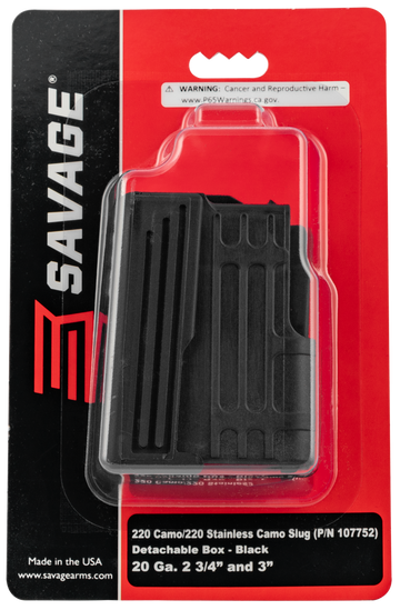 Savage 220 20 Gauge 2-Rd Polymer Detachable Magazine - Black