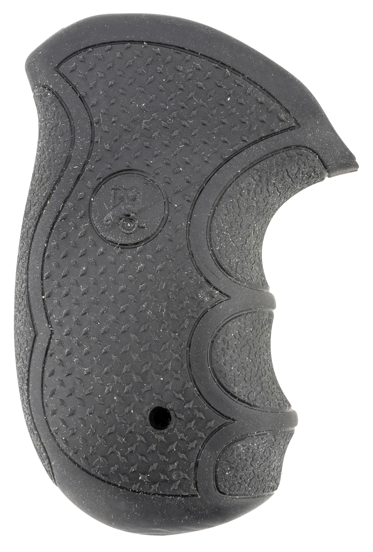 Lyman 02478 Diamond Pro Rubber Revolver Grip w/ Finger Grooves for S&W J Frame Round Butt - Black