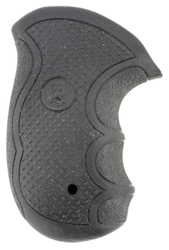 Lyman 02478 Diamond Pro Rubber Revolver Grip w/ Finger Grooves for S&W J Frame Round Butt - Black
