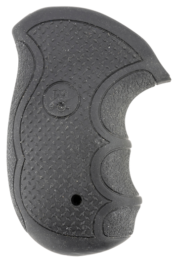 Lyman 02478 Diamond Pro Rubber Revolver Grip w/ Finger Grooves for S&W J Frame Round Butt - Black
