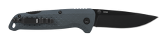 S.O.G Adventurer LB 3.5" Folding Clip Point Plain 5Cr15MoV Black TiNi - Gray GRN Handle
