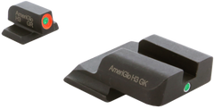 AmeriGlo SW245 i-Dot Night Sight Set for S&W M&P Shield - Green Tritium Orange Outline Front / Green Tritium Rear