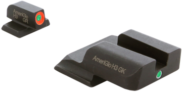 AmeriGlo SW245 i-Dot Night Sight Set for S&W M&P Shield - Green Tritium Orange Outline Front / Green Tritium Rear