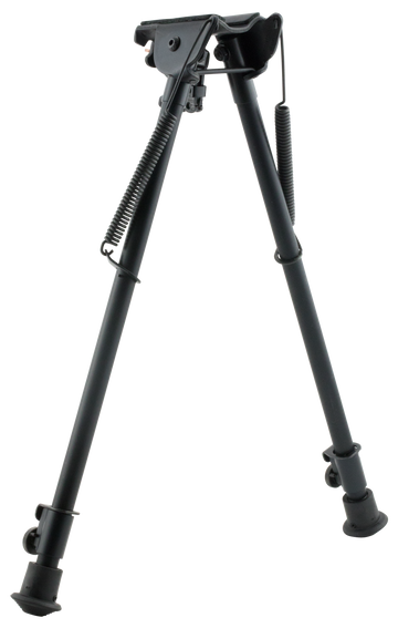 Harris 1A2-H Bipod Non-Swivel 13.5-23" Swivel Stud Rubber Feet - Black Steel/Aluminum