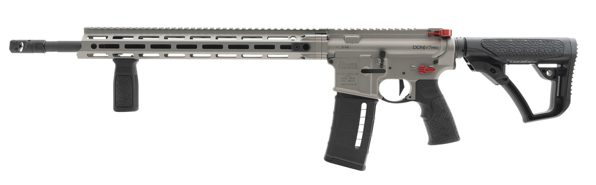 Daniel Defense DDM4 V7 Pro 5.56x45mm NATO 18" 30+1 Semi-Auto Rifle - Gun Metal Gray - Red Radian Accessories