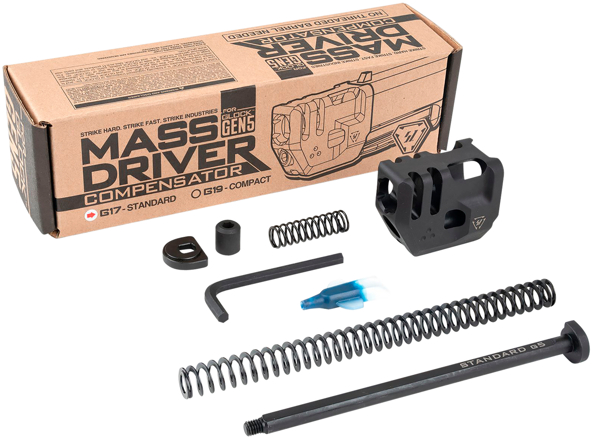 Strike Industries Mass Driver Compensator 9mm Black for Glock 17 Gen 5