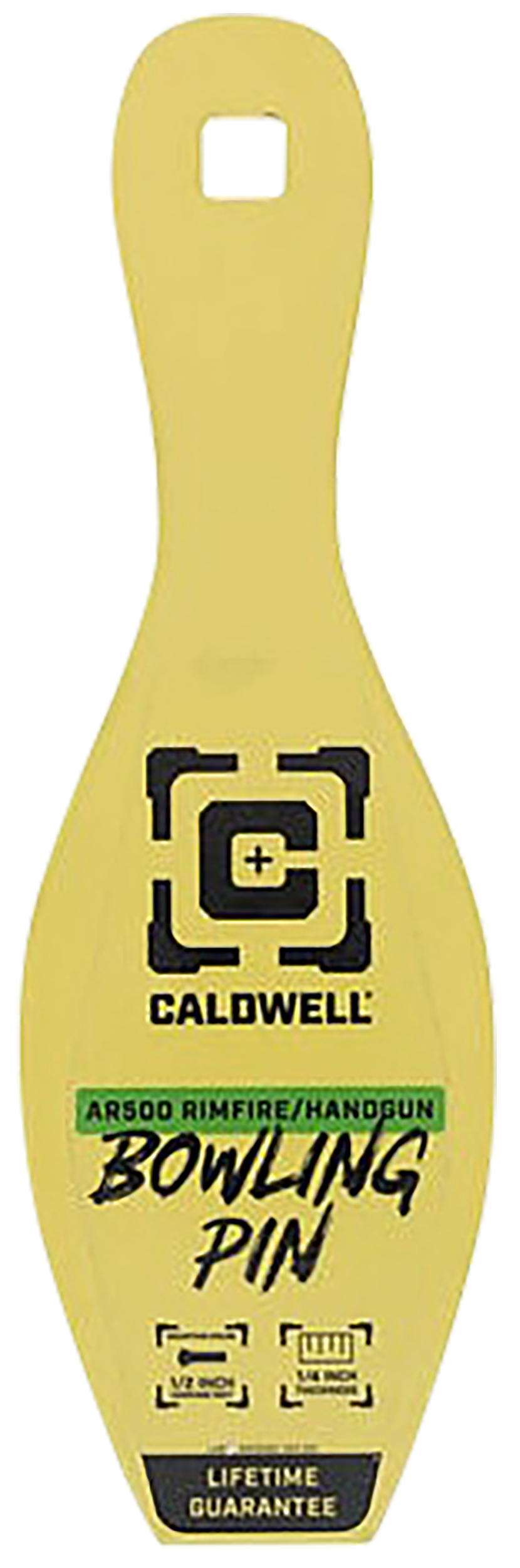 Caldwell AR500 1/4" Rimfire/Handgun Bowling Pin Steel Target - Yellow