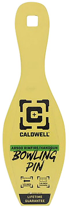 Caldwell AR500 1/4" Rimfire/Handgun Bowling Pin Steel Target - Yellow