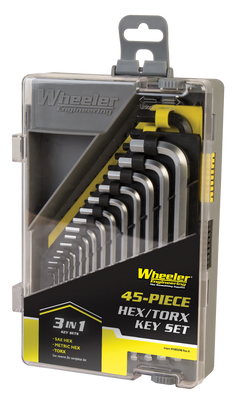 Wheeler 1081959 SAE/Metric Hex & Torx Key Set Silver Steel 45-Piece