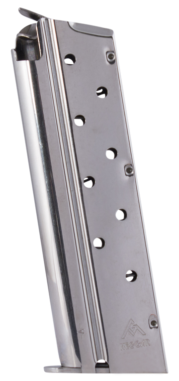 Mec-Gar 1911 Government 9mm Luger 9-Rd Nickel Carbon Steel Detachable Magazine