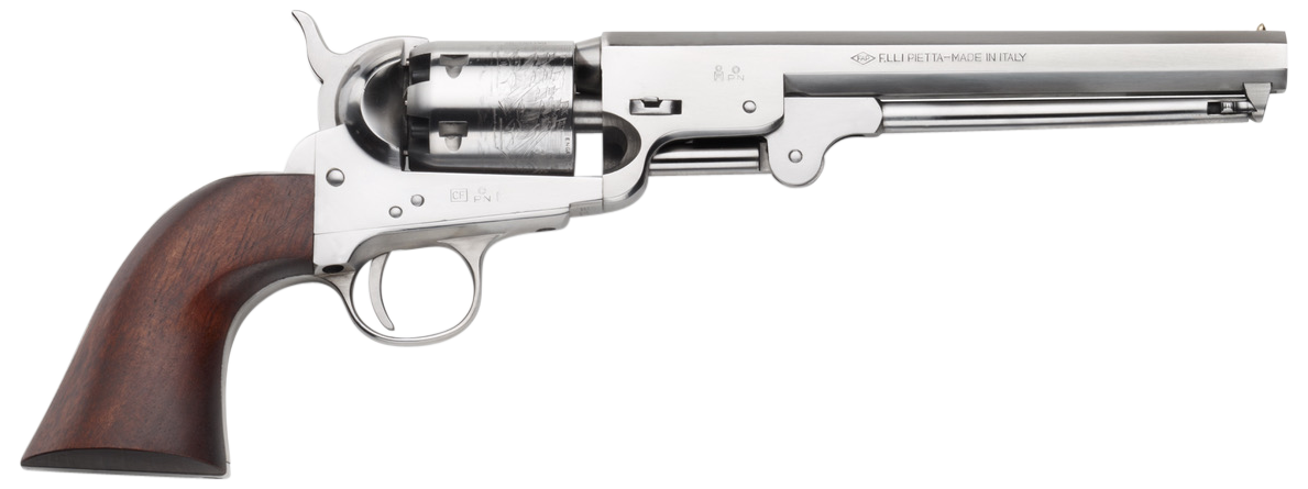 Pietta 1851 Navy Old Silver 36 Cal 7.50" 6rd Revolver