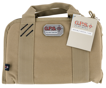 G*Outdoors GPS-1308PCT Double Pistol Case Tan Nylon 1-2 Handguns
