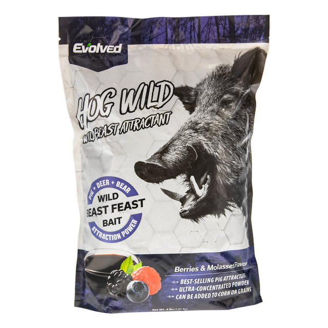 Evolved Habitats Hog Wild 4 lb Granular Attractant - Berries & Molasses - Case of 6 Bags