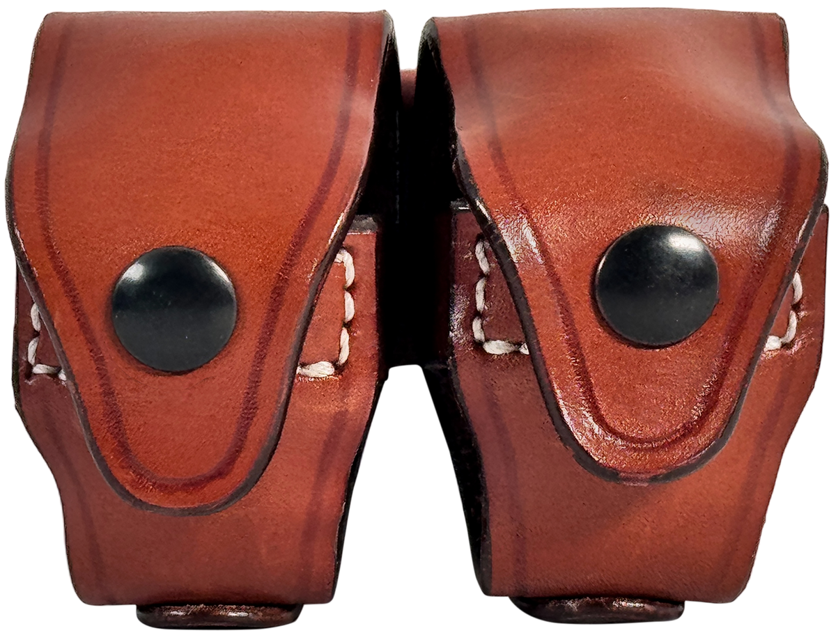 1791 Gunleather RVSLDCBRA Speed Loader Double Carrier Brown Steerhide - Fits 5/6 Shot