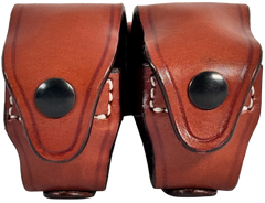1791 Gunleather RVSLDCBRA Speed Loader Double Carrier Brown Steerhide - Fits 5/6 Shot