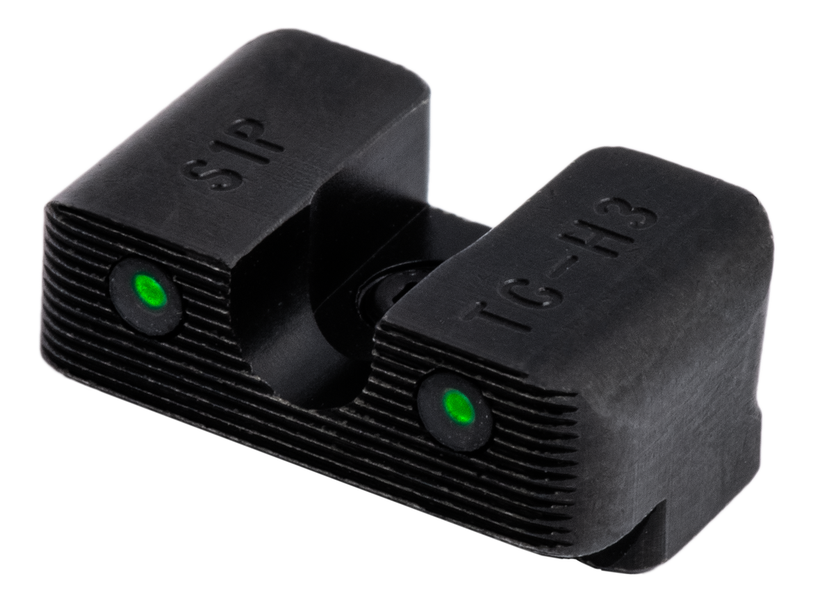 TruGlo Tritium Pro Sig Sauer P-Series #8 Front/#8 Rear Night Sight Set - Green Tritium White Outline - Black
