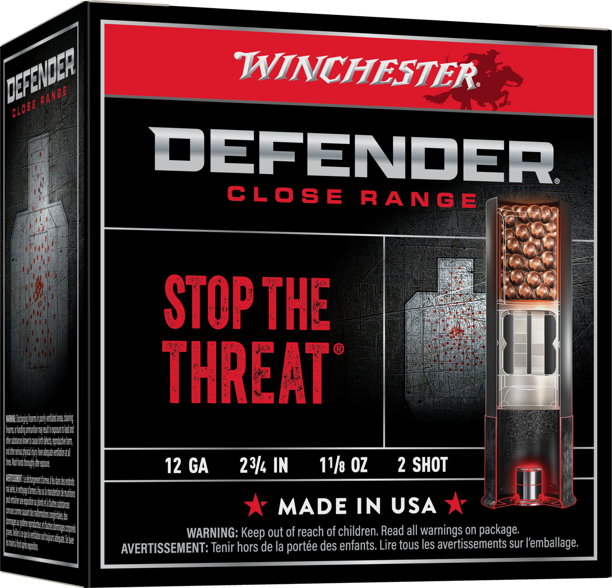 Winchester Ammo Defender 12 Gauge 2.75" 1-1/8 oz #2 Shot 25 Rd - Box or Case