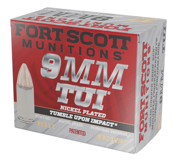 Fort Scott Munitions Tumble Upon Impact (TUI) 9mm Luger 115 gr Solid Copper Spun - Box or Case