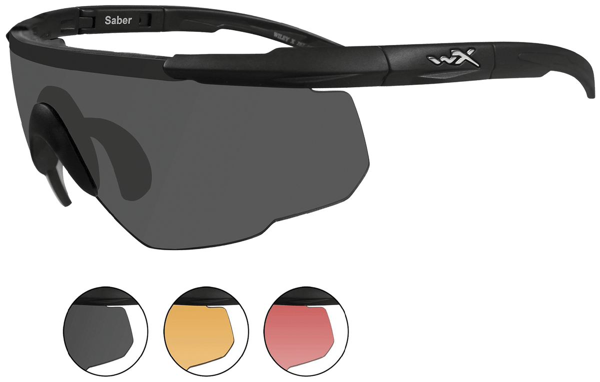 Wiley X Saber Advanced 309 Safety Glasses Matte Black Half Frame