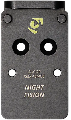 Night Fision GLKOPRMRFSMOS Optic Adapter Plate Black Nitride Stainless Steel - Fits Glock Full Size/Compact MOS / Trijicon RMR / Holosun 507C
