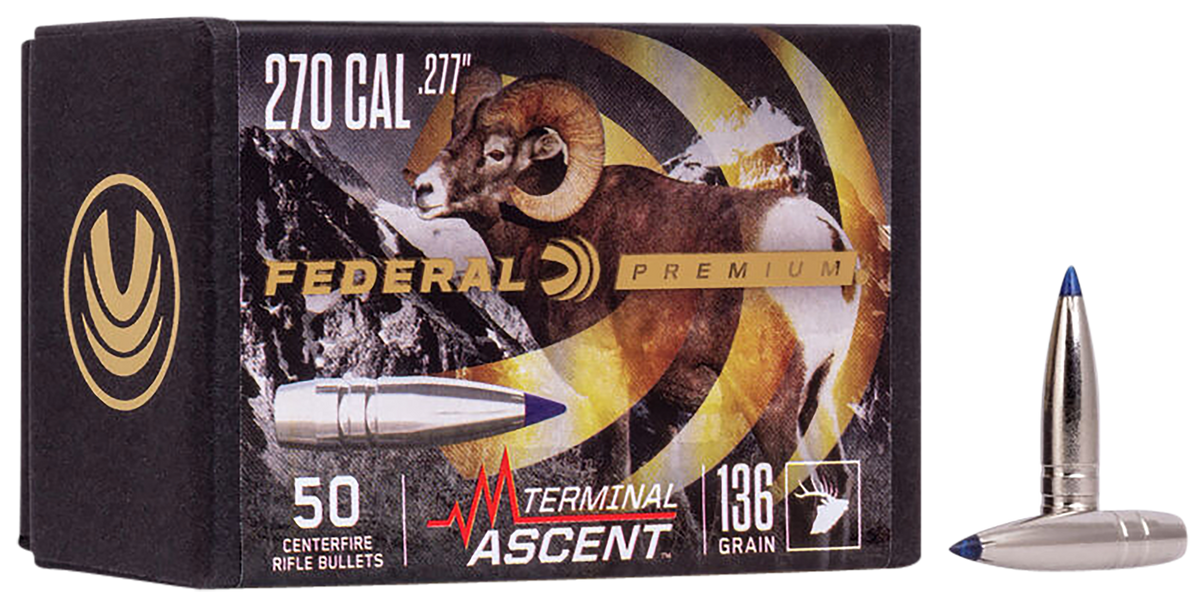 Federal Premium Terminal Ascent .270 Win 136gr Reloading Bullets - 50/Box