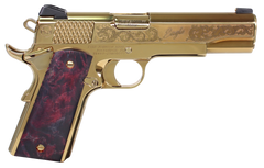 Iver Johnson Noble Eagle EX Gen2 45 ACP 5" 8+1 Semi-Auto Pistol - Gold PVD/Exotic Wood