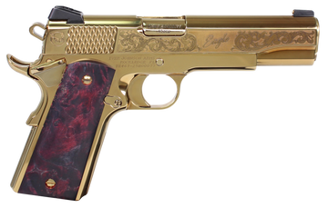 Iver Johnson Noble Eagle EX Gen2 45 ACP 5" 8+1 Semi-Auto Pistol - Gold PVD/Exotic Wood