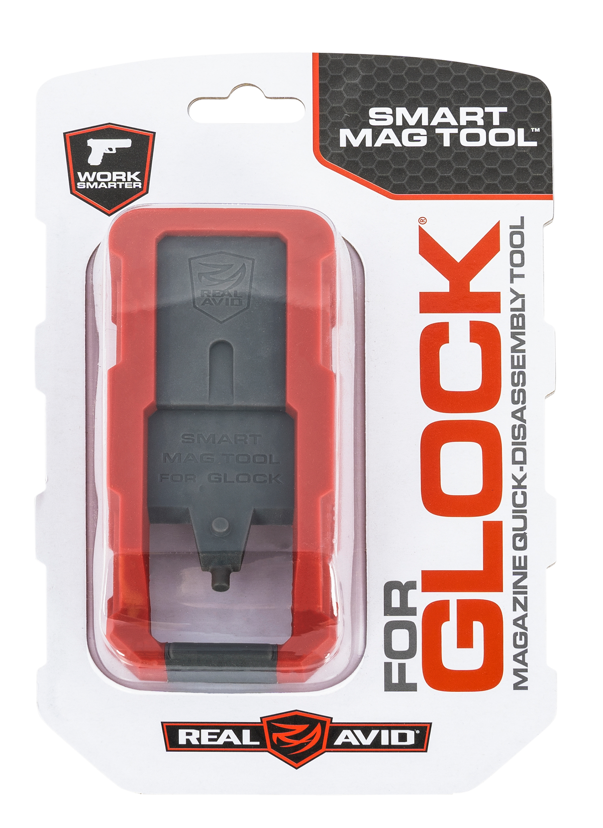 Real Avid Smart Mag Tool Compatible w/Glock Gray/Red Plastic