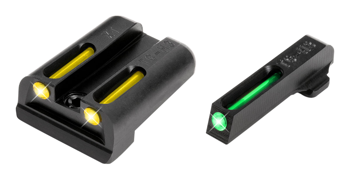 TruGlo TG131XTY TFO Springfield XD Green Front/Yellow Rear Tritium/Fiber Optic Sight Set - Black Nitride