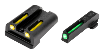 TruGlo TG131XTY TFO Springfield XD Green Front/Yellow Rear Tritium/Fiber Optic Sight Set - Black Nitride