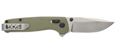 S.O.G Terminus XR 2.95" Folding Plain Clip Point D2 Steel Stonewashed Blade OD Green G10 Handle