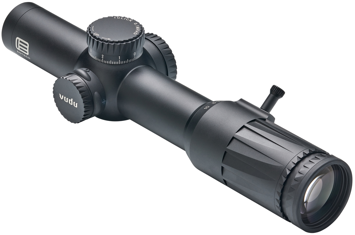 EOTech Vudu 1-10x28mm 34mm Tube FFP Illuminated Red LE-5 MRAD Rifle Scope - Throw Lever