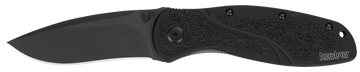 Kershaw Blur 1670BLK 3.4" Folding Drop Point w/Recurve Plain Black DLC 14C28N Steel Blade Black Anodized Aluminum Handle