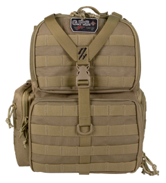 G*Outdoors Tactical Range Backpack Tan 1000D Nylon 3 Handguns