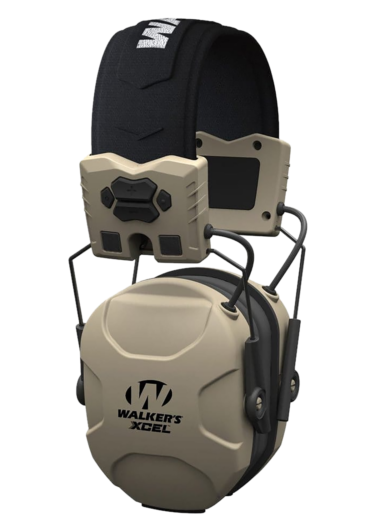 Walkers Game Ear XCEL 100 Digital Muff 26 dB Over the Head Electronic Earmuff - Gray/Black Polymer