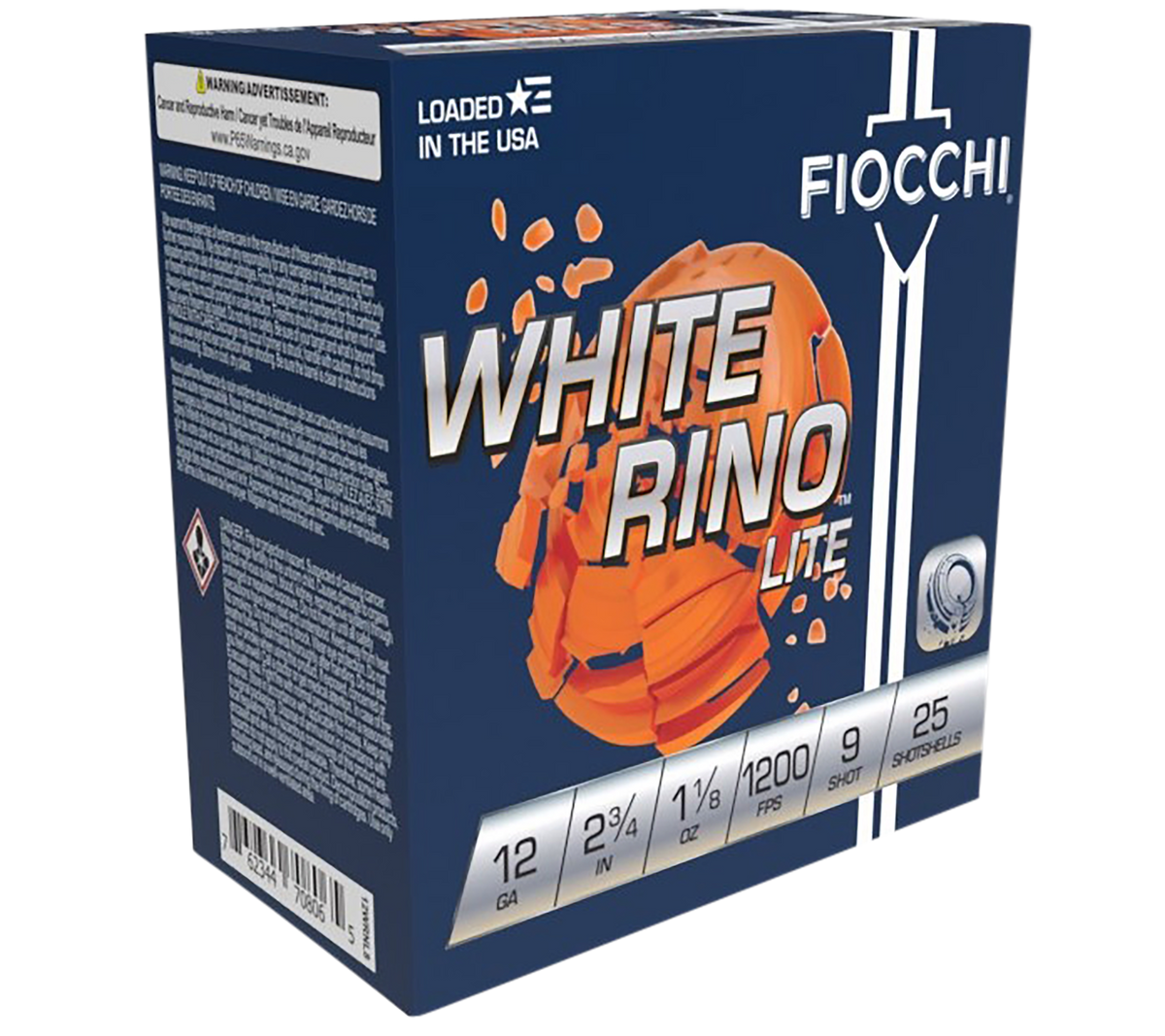Fiocchi Exacta Target White Rino Lite 12 Gauge 2.75 1 1/8oz #9 Shot 25 Rds - Box or Case