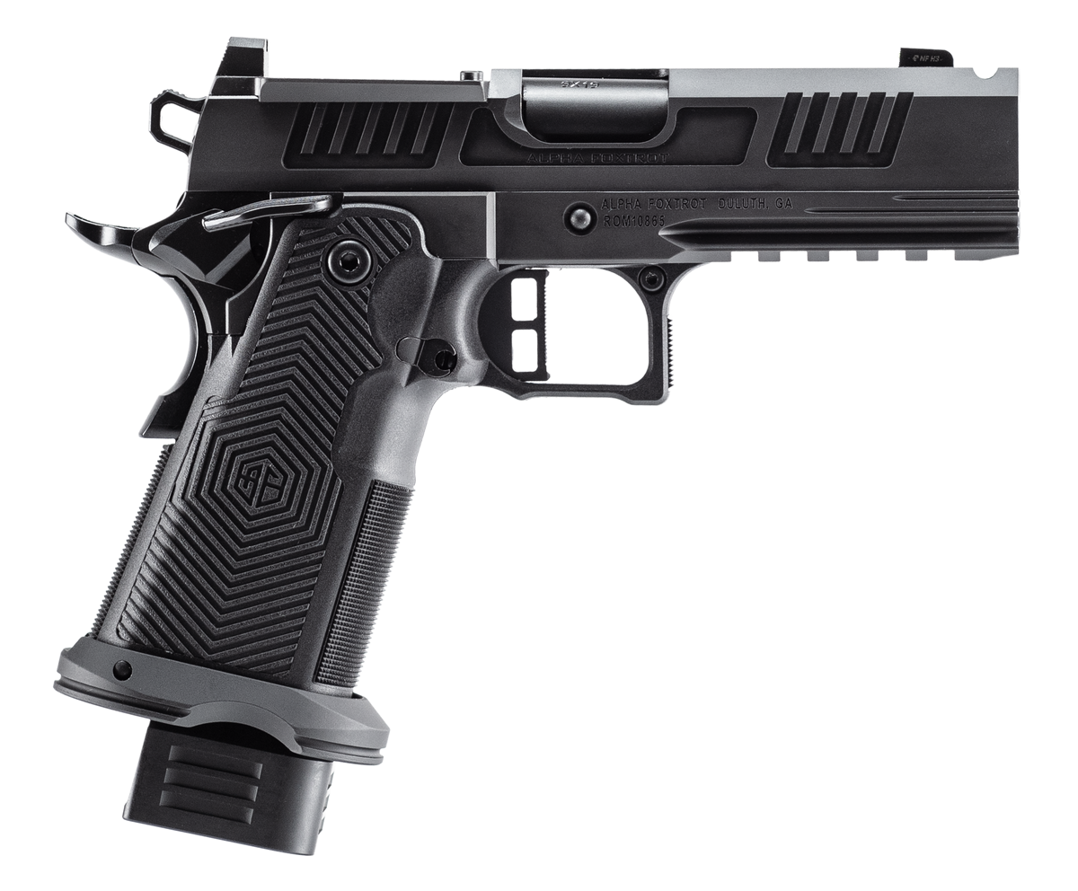 Alpha Foxtrot AF1911 Romulus 9mm Luger 4.25" 20+1 Semi-Auto Pistol - Black DLC, Ported