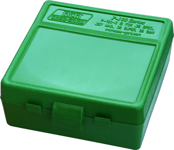 MTM Case-Gard P-100 .38 Special/.357 Magnum 100rd Flip-Top Green Polypropylene Ammo Box