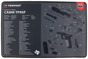 TekMat Canik TP9SF Cleaning Mat 11"x17" Black/Gray Rubber