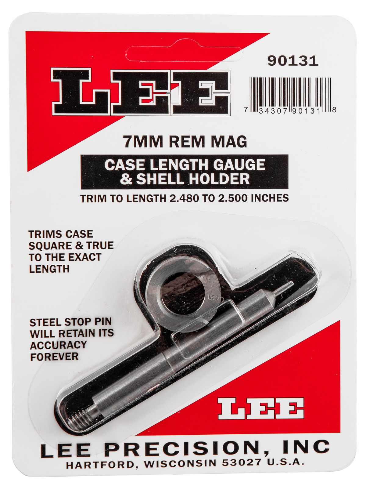 Lee 90131 Case Length Gauge 7mm Rem Mag Steel w/ Shell Holder