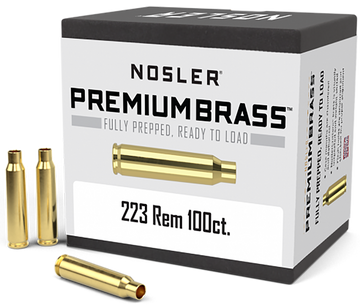 Nosler Premium Brass 223 Rem Unprimed Rifle Cases 100/Box