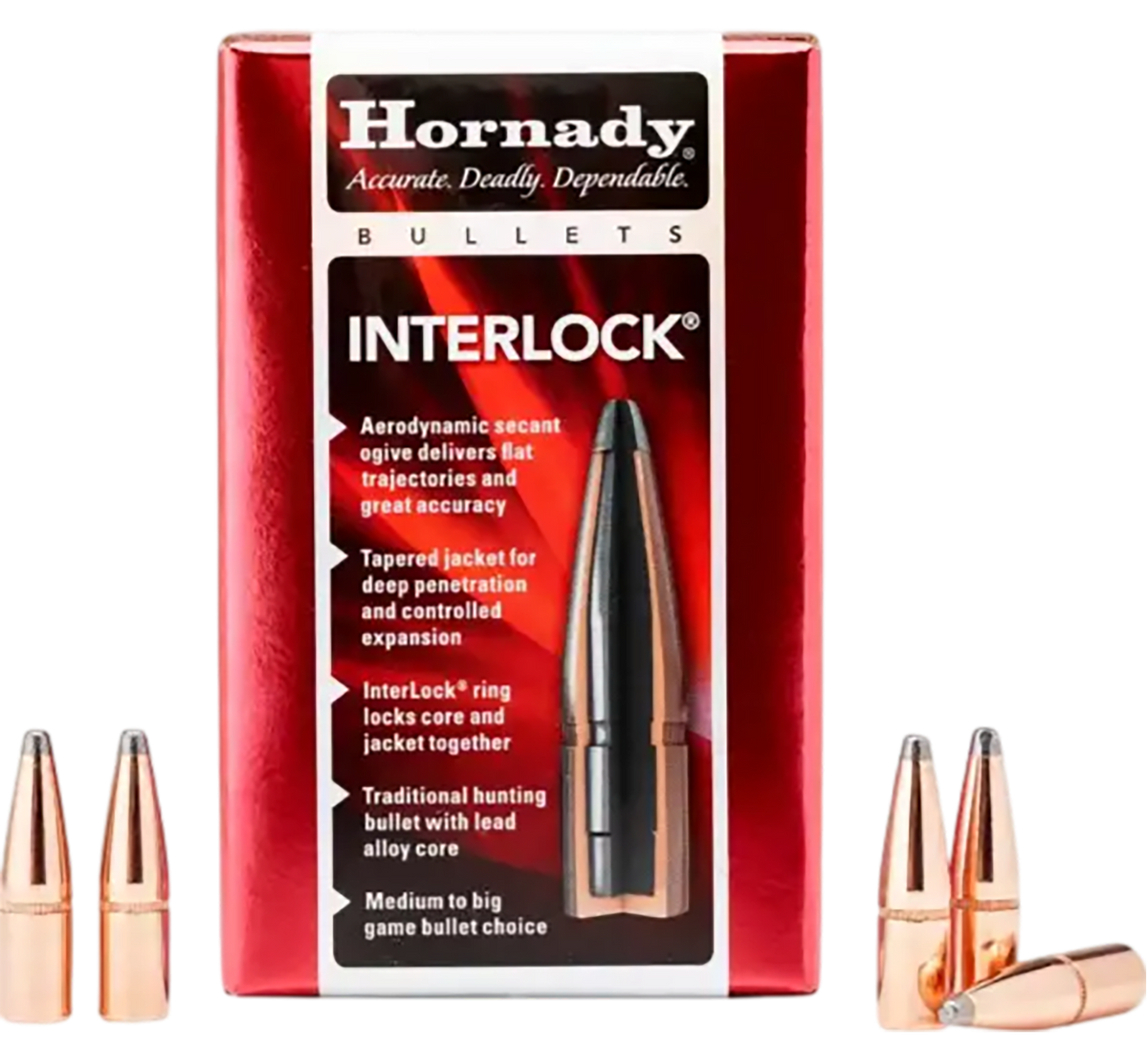 Hornady InterLock 405 Cal .411 300 gr Spire Point Reloading Bullets - 50/Box